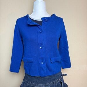 Ann Taylor Women’s Blue Button up Sweater Size Small